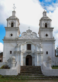 Facade of cathedral against sky