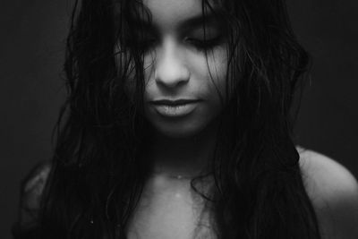 Close-up portrait of young woman