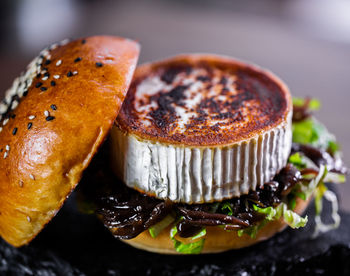 Close-up of bread in plate