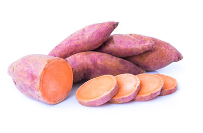 Close-up of fruits against white background