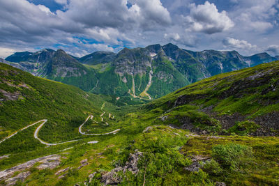 Scenic view of mountains against sky