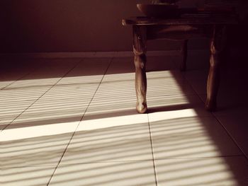 High angle view of tiled floor