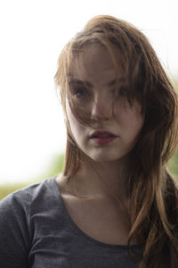 Close-up portrait of a beautiful young woman