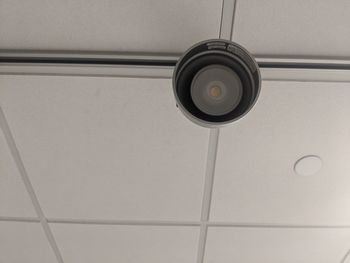 Low angle view of light fixture on ceiling