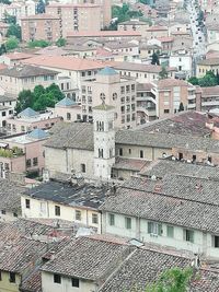 High angle view of residential district