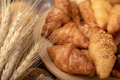 High angle view of bread on table