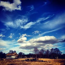 Scenic view of landscape against cloudy sky