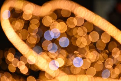 Defocused image of illuminated lights at night