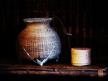 Close-up of jar on table