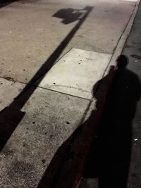 Shadow of people on road