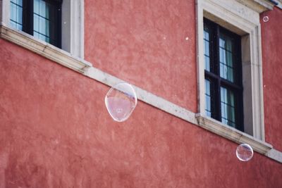 Low angle view of bubbles in building