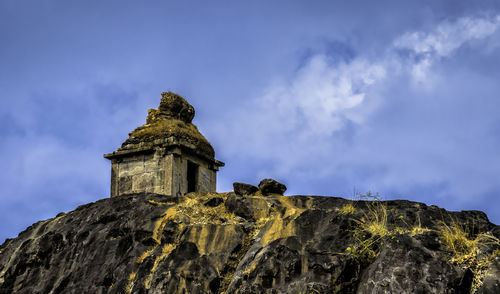 A destroyed ancient temple inside a fort