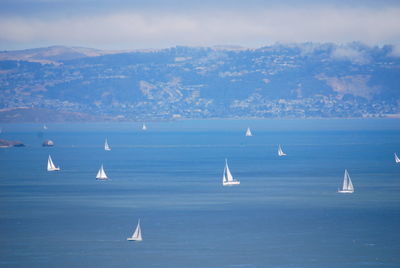 View of boats in sea