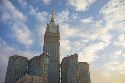 Low angle view of skyscrapers against sky