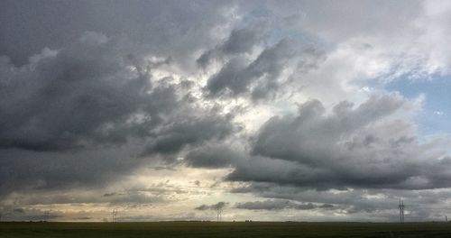 Scenic view of landscape against cloudy sky