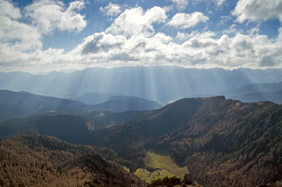 Scenic view of mountains against sky