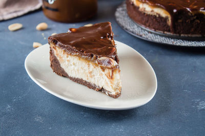 Close-up of dessert in plate on table