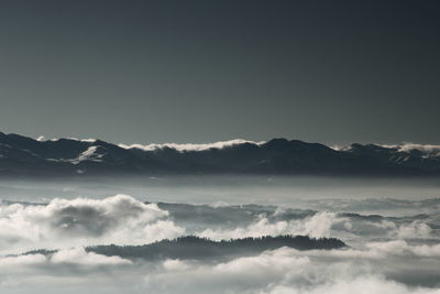 Scenic view of mountains against sky