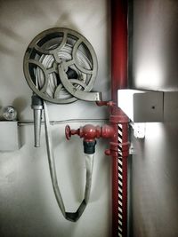 Close-up of telephone booth