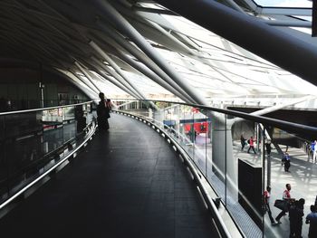 People at railroad station platform