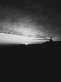 Scenic view of silhouette landscape against sky