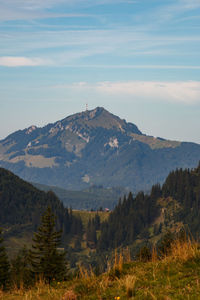 Scenic view of mountains against sky