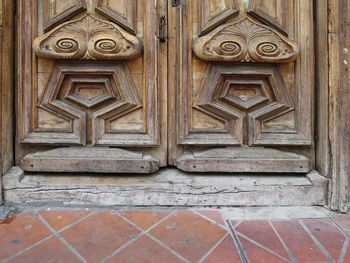 Close-up of wooden door