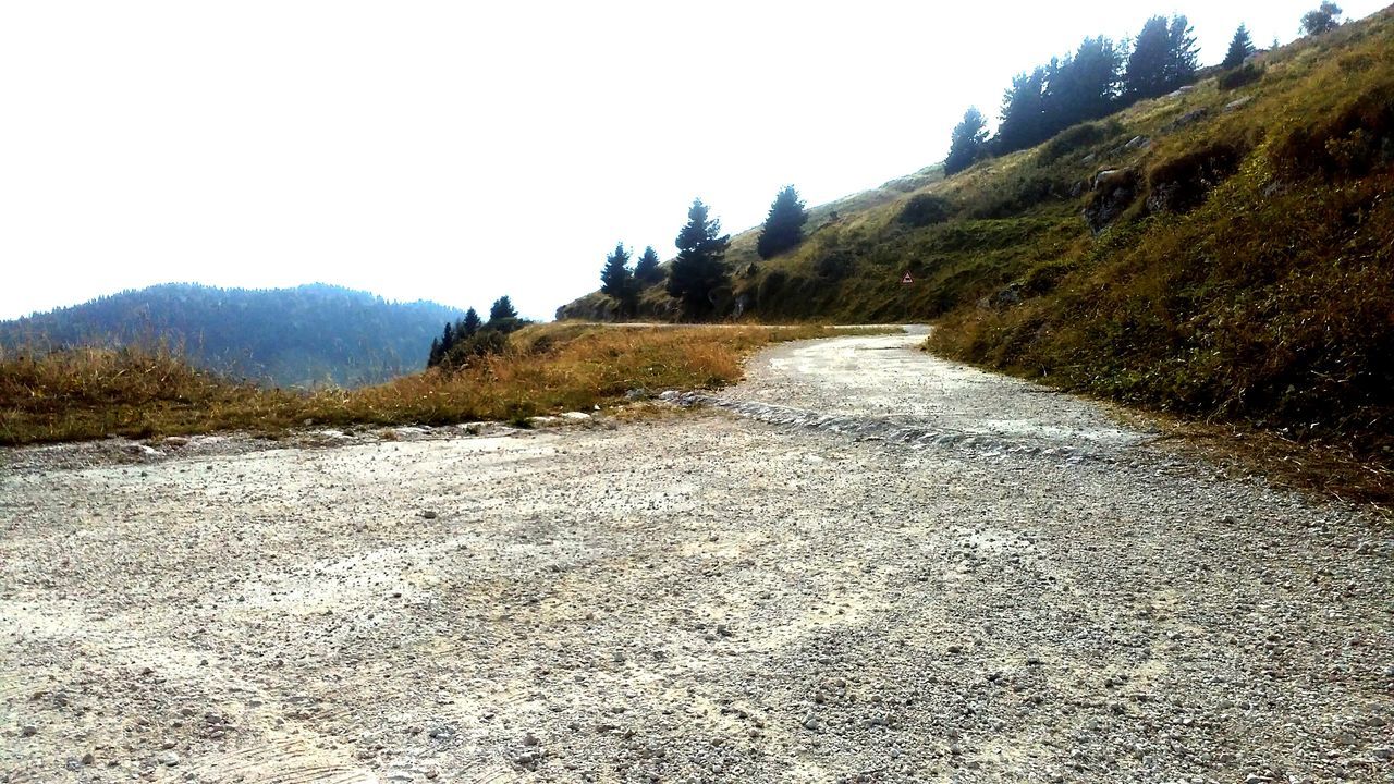 EMPTY ROAD LEADING TOWARDS MOUNTAINS