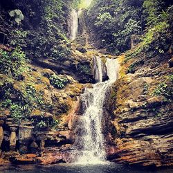 Scenic view of waterfall