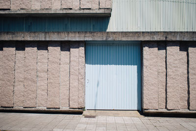 Closed door of building