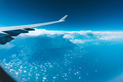 Aerial view of clouds over sea