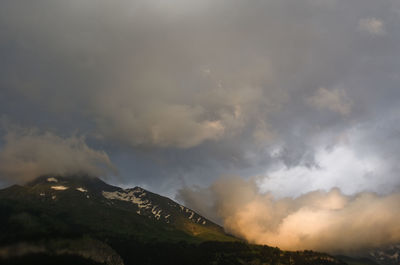 Storm clouds over mountains