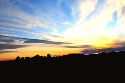 Scenic view of silhouette against sky during sunset