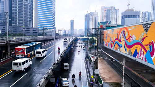 Rainy day waiting for the train in manila