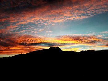 Scenic view of dramatic sky during sunset