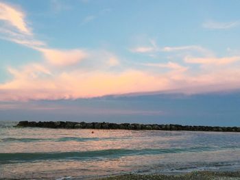 Scenic view of dramatic sky over sea