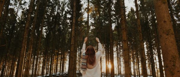 Man standing in forest