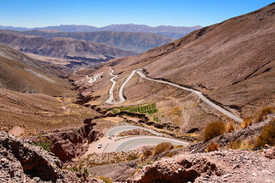 High angle view of mountain road