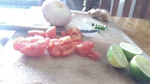 Close-up of vegetables on table