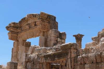 Ruins along colonnade street  of old city of jerash