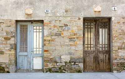 Closed door of old building