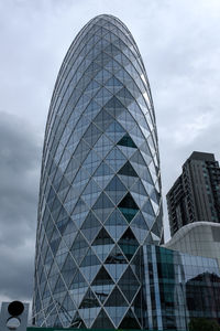 Low angle view of modern building against sky