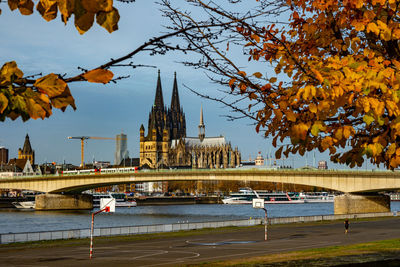 Bridge over river against sky