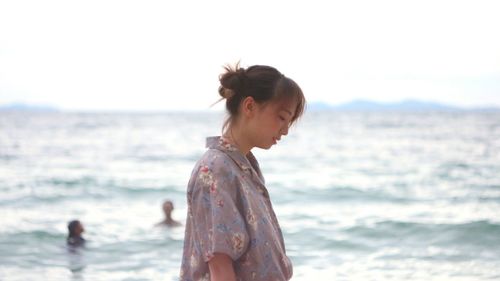 Woman looking at sea
