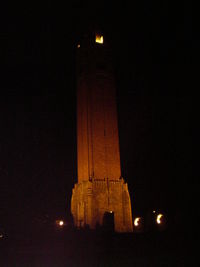 Low angle view of illuminated built structure