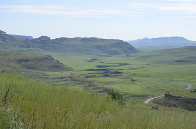 Scenic view of mountains against sky