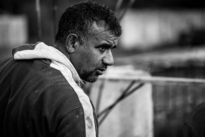 Portrait of young man looking outdoors