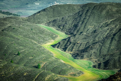 High angle view of valley