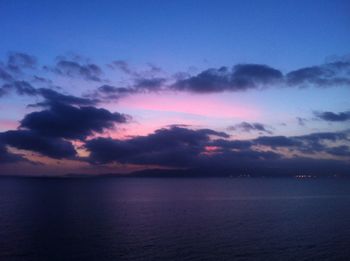 Scenic view of sea at sunset