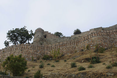 Low angle view of old ruin building